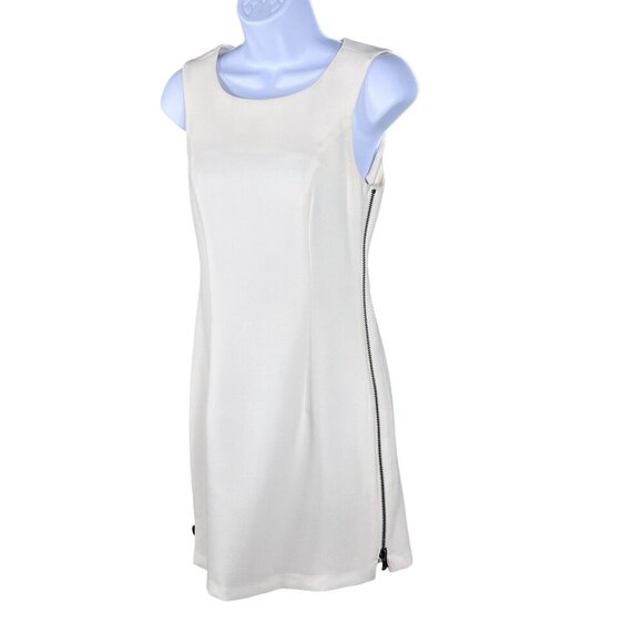 BCBGeneration Womens 4 Cream Shift Dress Multiway Zippers Office Career Wear - Picture 5 of 16